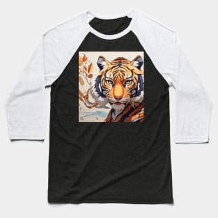 Vibrant Majesty: The Orange Tiger Encounter Baseball T-Shirt